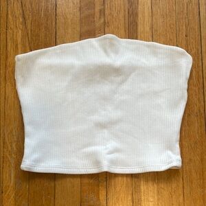 White Ribbed Tube Top